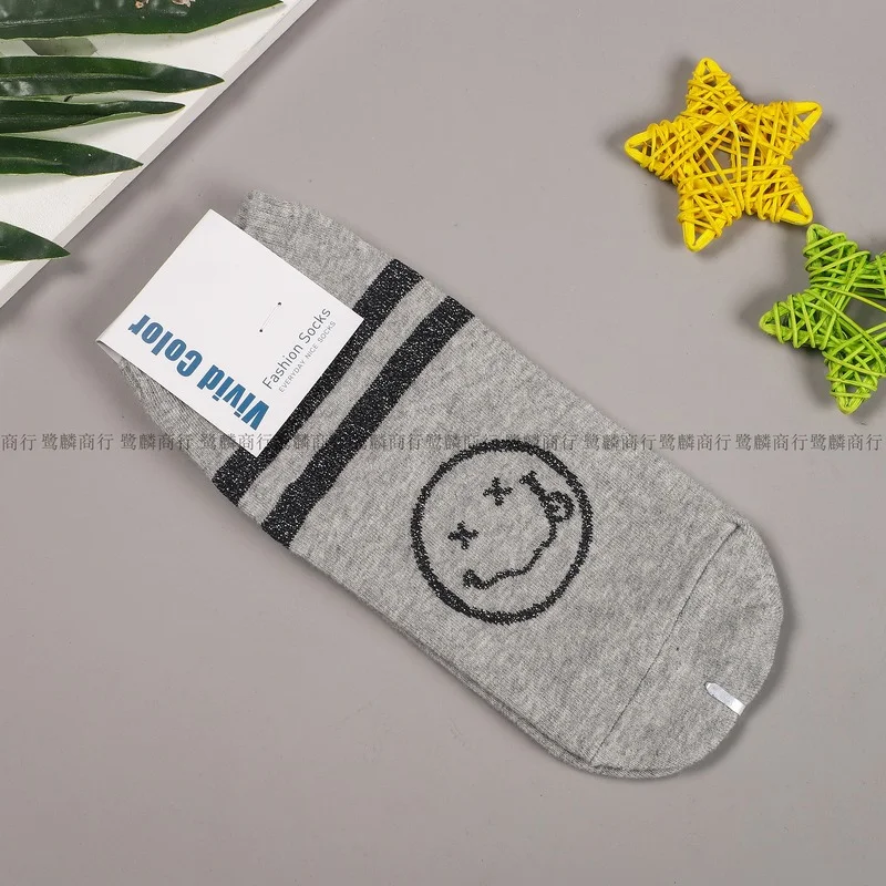 

Cartoon Socks Women Smile Cotton Sock for Woman Colorful Adult Kawaii Ladies Short Sox Spring Summer Female Trendy Calcetines