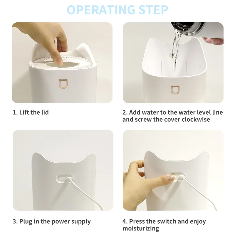

Home Ultrasonic Air Humidifier Aromatherapy 3300ML Two Port Spray USB Aroma Oil Diffuser LED lights Strong Cool Mist Maker