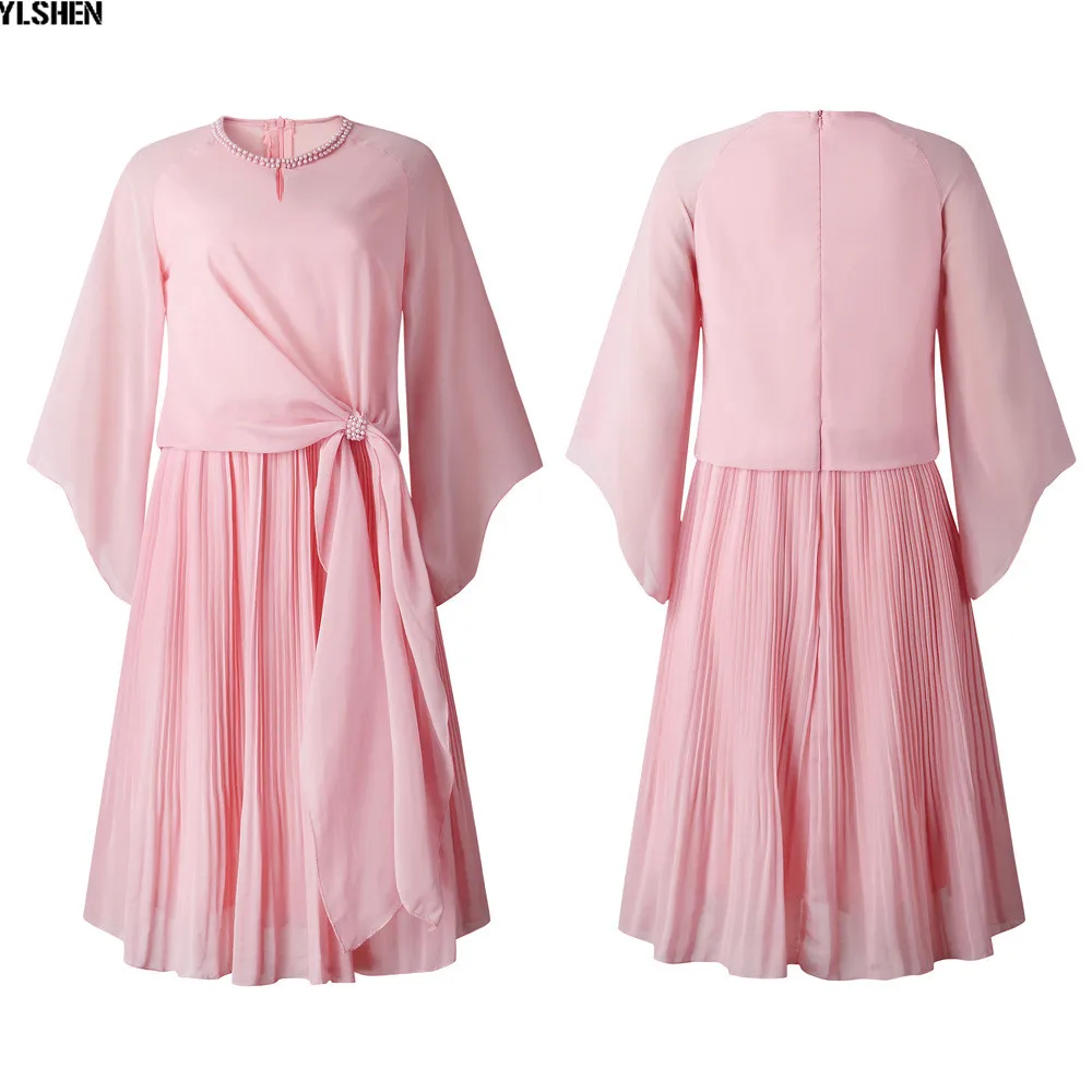 Плиссированные африканские платья с бантом для женщин элегантное модное