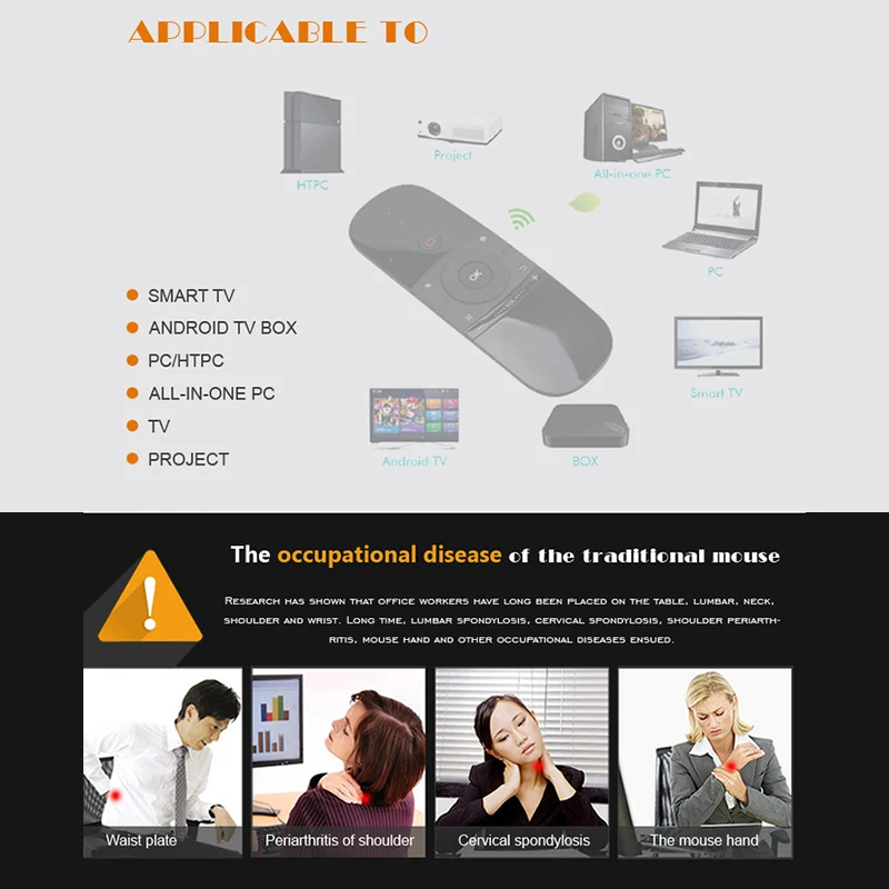 Оригинальная беспроводная мышь с клавиатурой W1, 2,4G, Fly Air mouse, перезаряжаемая мини-мышь с пультом дистанционного управления для Android Tv Box, мини-ПК, дропшиппинг