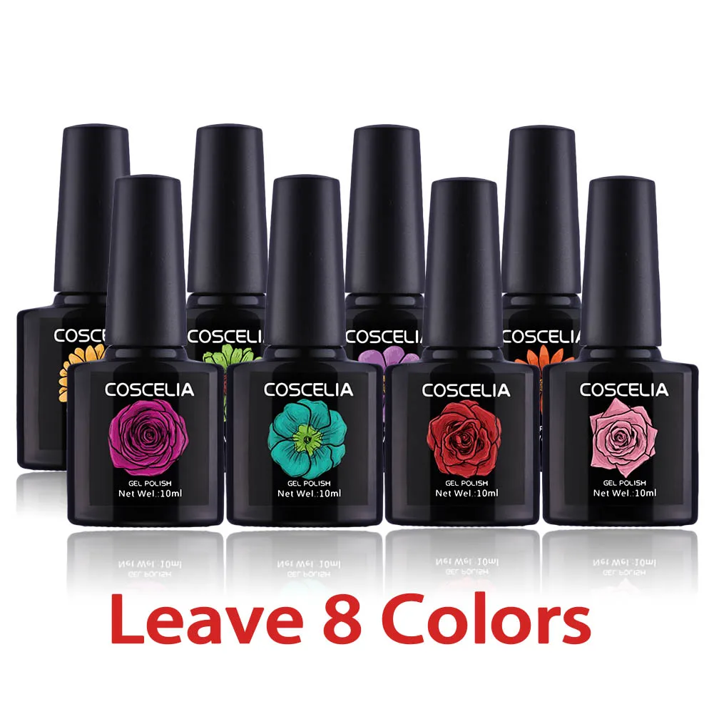 CHOOSE 8 COLOR COSCELIA 6/8/10 шт. УФ набор гель-лаков для ногтей гель Лаки 80 Цвета Лаки гибридный шаговый двигатель для нейл-арта Vernis перманентность УФ-гель для ногтей - Цвет: CHOOSE 8 COLOR