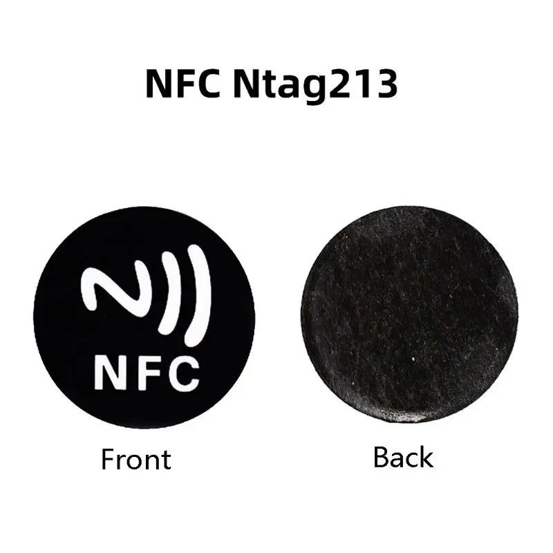 

6PCS Black Anti Metal Sticker NFC Ntag213 Tags NTAG 213 Metallic Label Badges J2HC