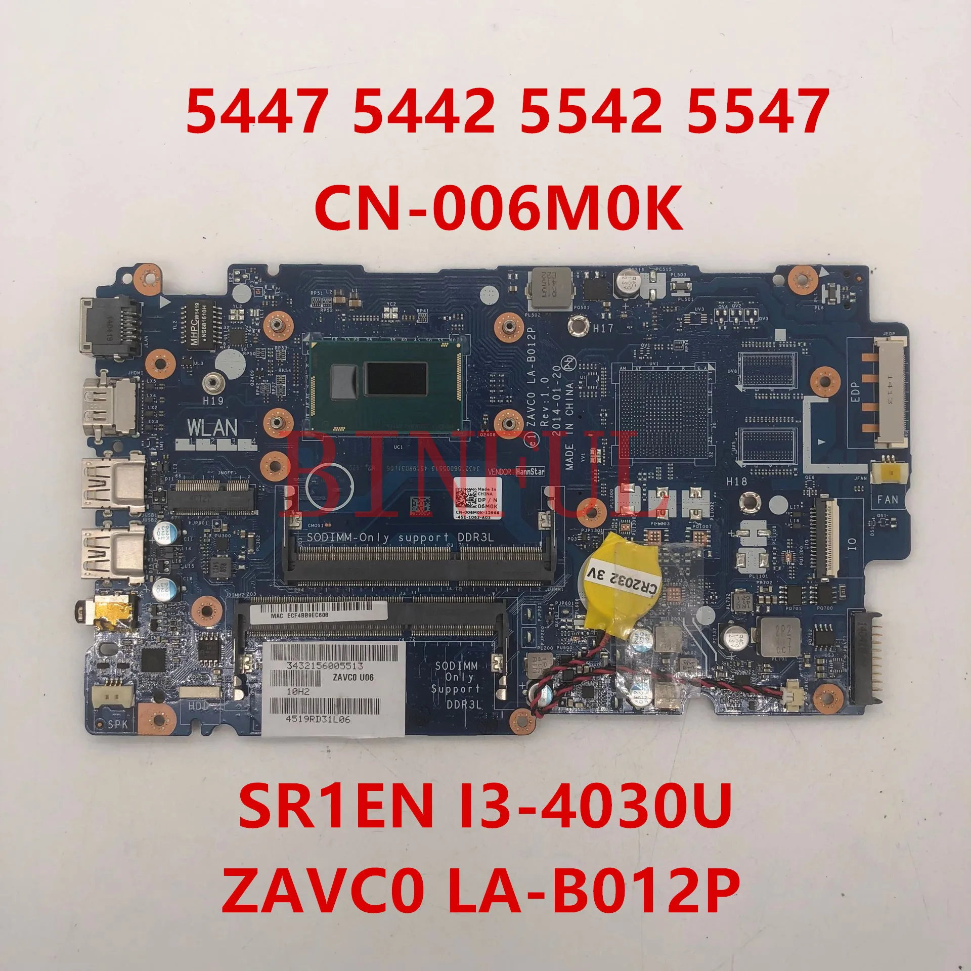 Новинка бесплатная доставка материнская плата для ноутбука 5547 5442 5542 CN 006M0K 06MK0K LA