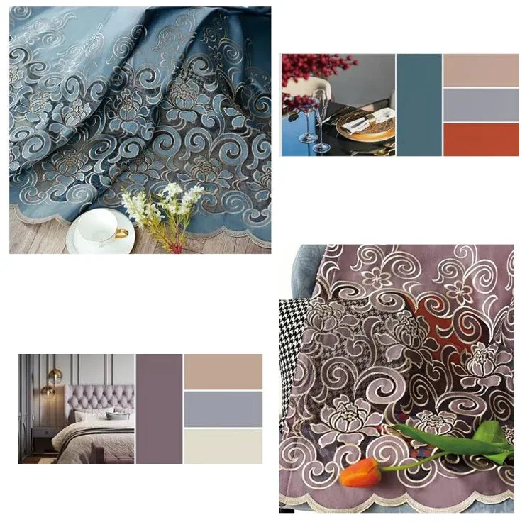 

Manufacturer's New Hollow Embroidered Curtains Finished Custom High-end European Curtain Curtains for Living Dining Room Bedroom