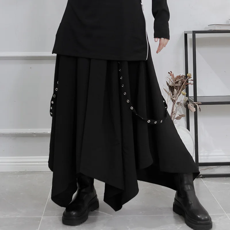 Ladies Pant Pant Wide Leg Spring And Autumn New Dark Yamamoto Style Singer Irregular Loose Leisure Large Size Pant Skirt