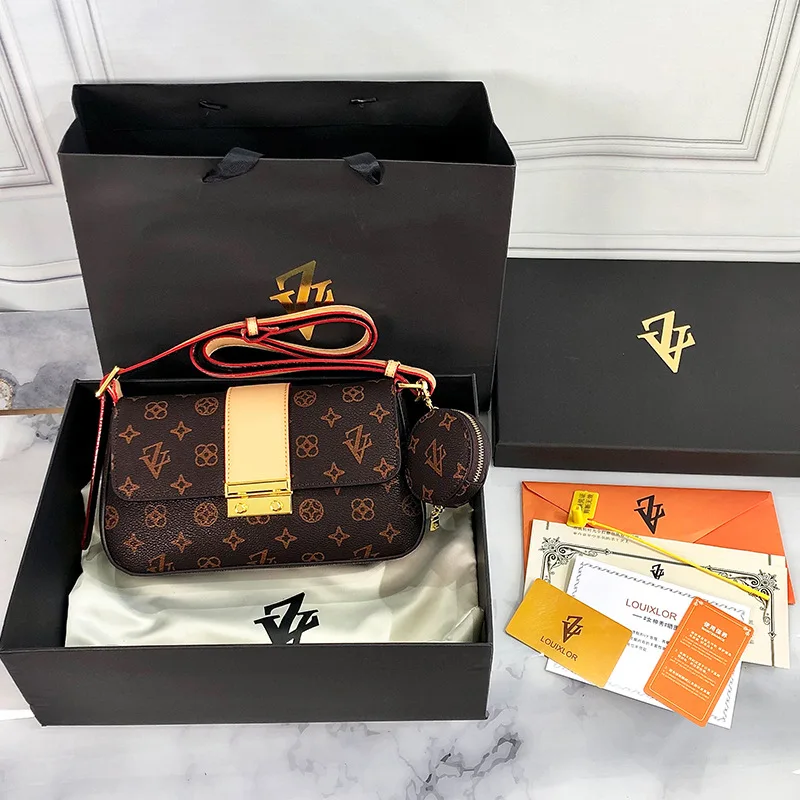 

Real Leather Women Pillow Bags 2021 New Fashion Retro Geometric Prints One Shoulder Bags Ladies Designer Purses Torebka Damska
