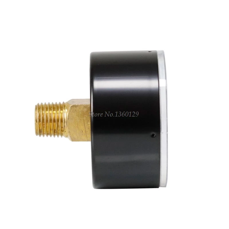 Манометр 52 мм Циферблат 1/4 &quotBSPT горизонтальный 0/15 30 60. 100160300 PSI и бар Прямая