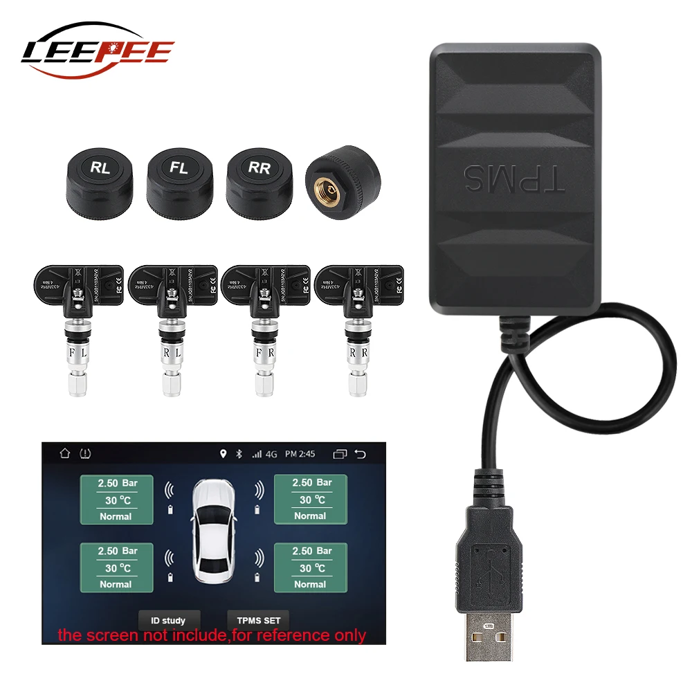 

New TPMS USB Receiver For Android DVD Player Screen Car Tire Pressure Sensors Monitoring System Wireless Automotive Accessories