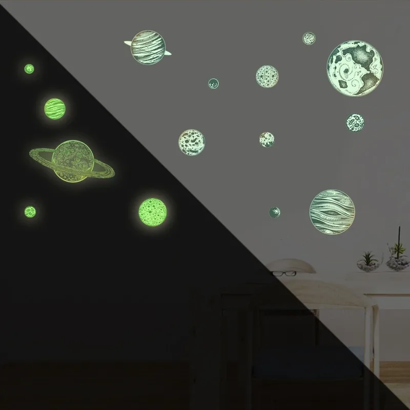 Новые светящиеся планет ПВХ наклейки DIY 3D на стену для детской комнаты спальни