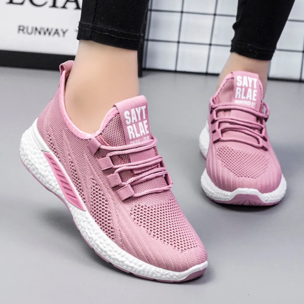 Новинка Женская розовая Повседневная обувь Дышащие женские кроссовки Сетчатые