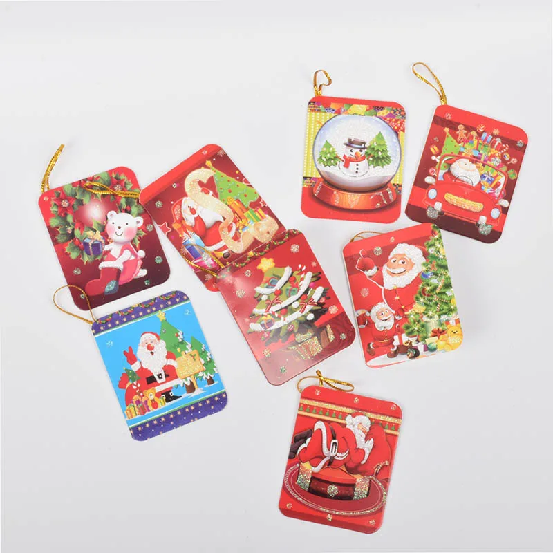 16 шт./компл. Рождественская поздравительная открытка красивые XMS дерево орнамент