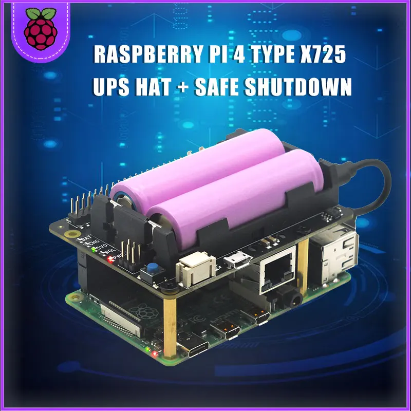 Raspberry Pi 4 Model B X725 UPS HAT 18650 Плата расширения управления питанием + безопасное