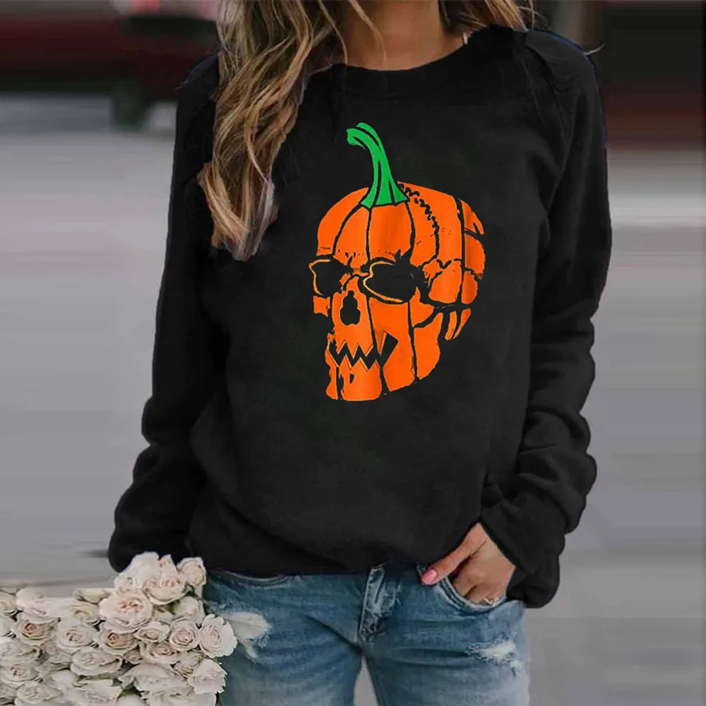 

Hoodie Women Halloween Cushaw Sweatshirt Women Hoodies Pumpkin Warm Winter Pullovers 2021 Autumn New Casual Streetwear