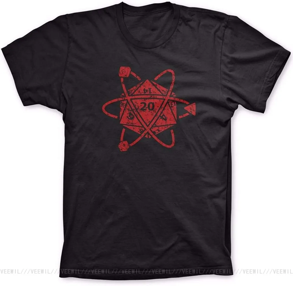 D20 Atom футболка в стиле хип хоп для мужчин женщин футболки игра кости настольные