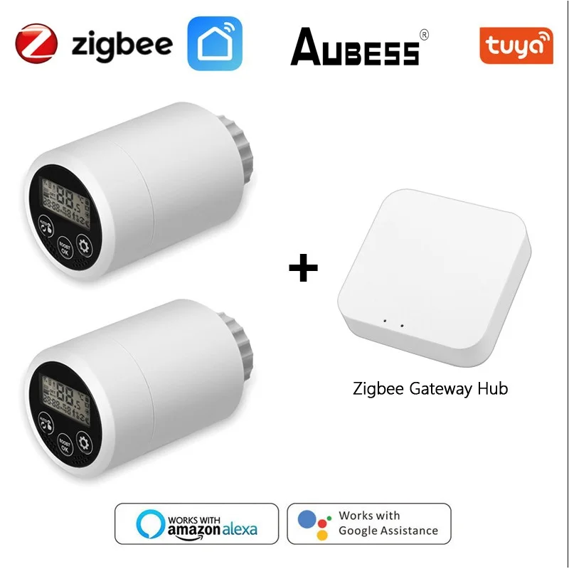 

Умный привод радиатора Tuya ZigBee3.0, программируемый термостатический клапан радиатора, регулятор температуры, Настройка 2MQTT с Alexa