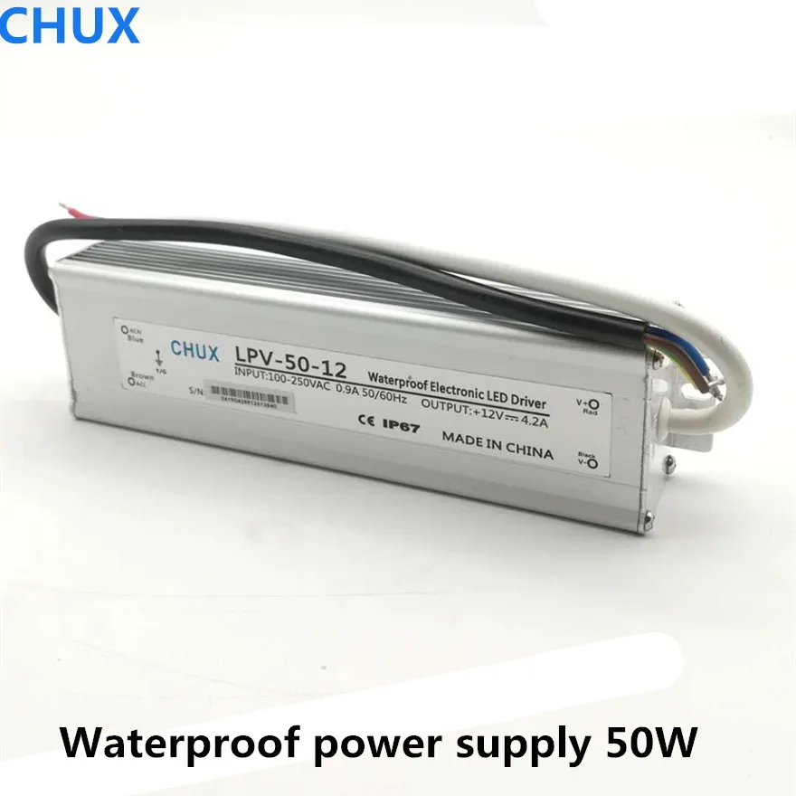 50 Вт светодиодный водонепроницаемый импульсный источник питания 12 В 48 в 24 В SMPS для светодиодной ленты, лампы, адаптер питания, источник питания, светодиодный драйвер