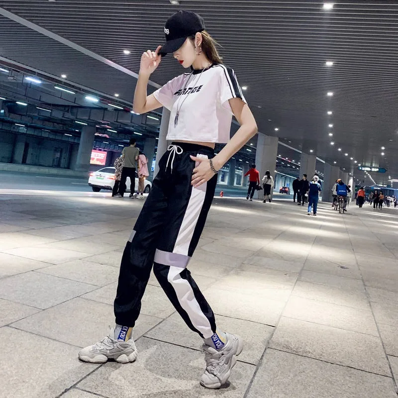 Женский спортивный костюм свободного покроя Корейская одежда большого размера