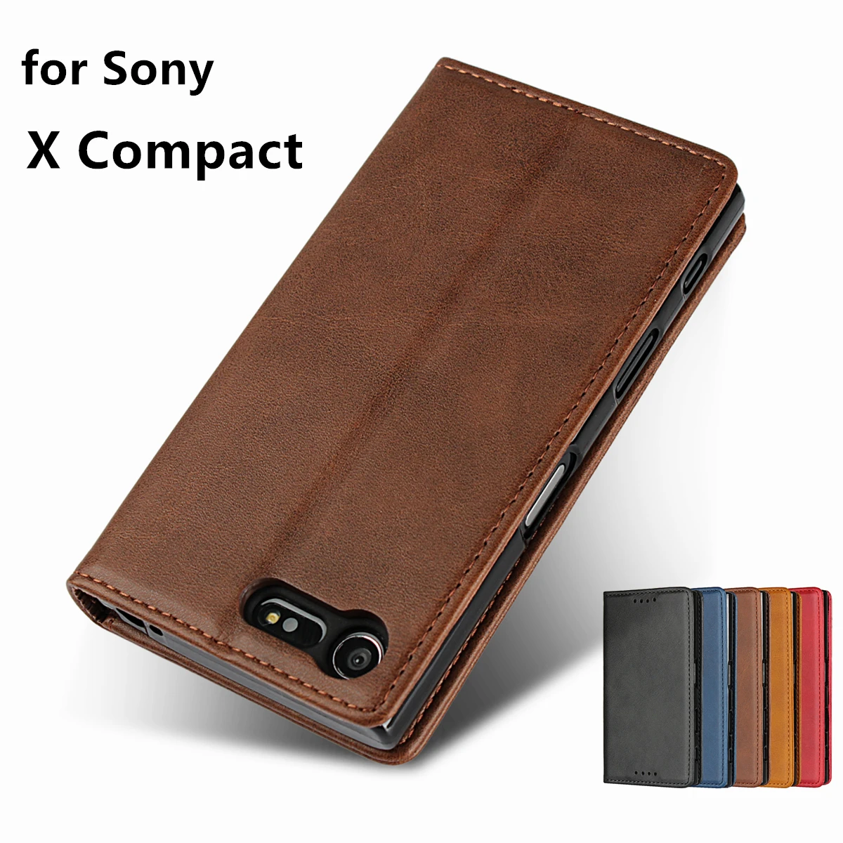 

Leather case For Sony Xperia X Compact F5321 Flip case card holder Holster Magnetic attraction Cover Case Wallet Case
