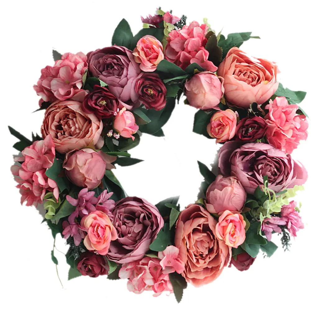 

Wedding Decoration Artificial Wreath Simulation Wreath Silk Door Hanging Craft Party Decorations DIY Easter Wreath Home Decor