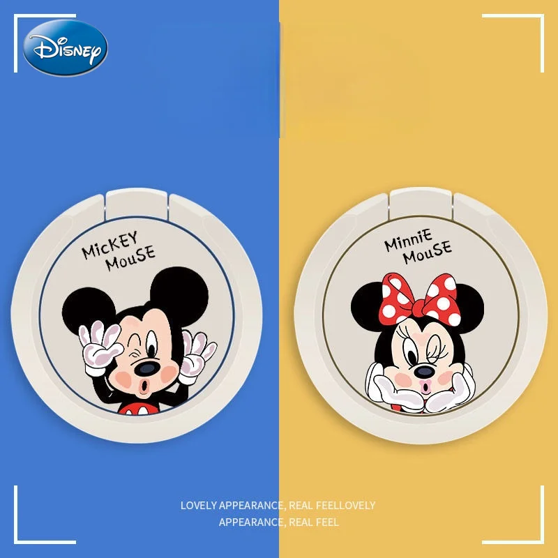 

Disney Mickey Minnie mobile phone ring bracket car magnetic sticky metal anti-falling lazy pass cute mobile phone ring Grip tok