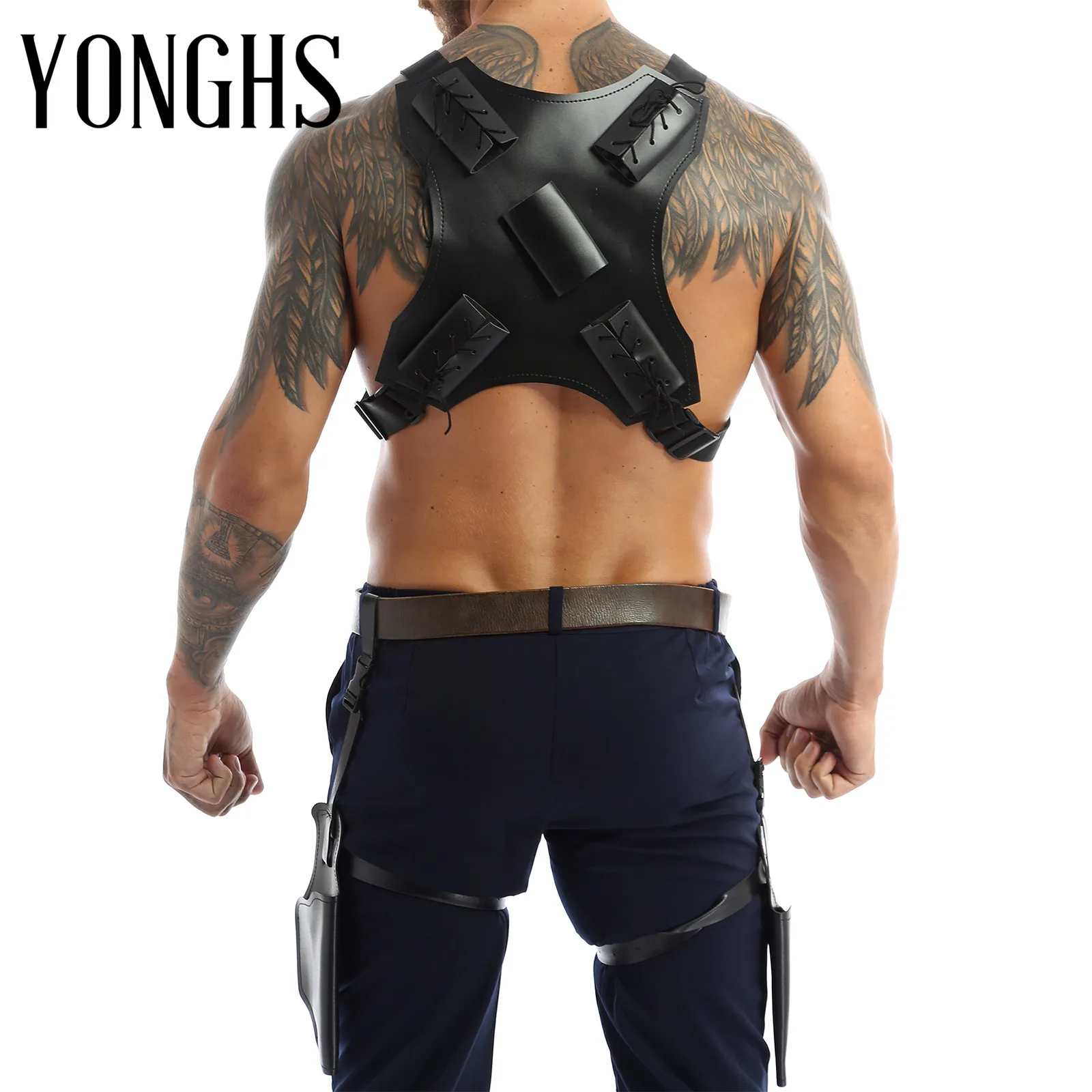 Жгут из искусственной кожи для мужчин и взрослых двойной клинок на спине кобура