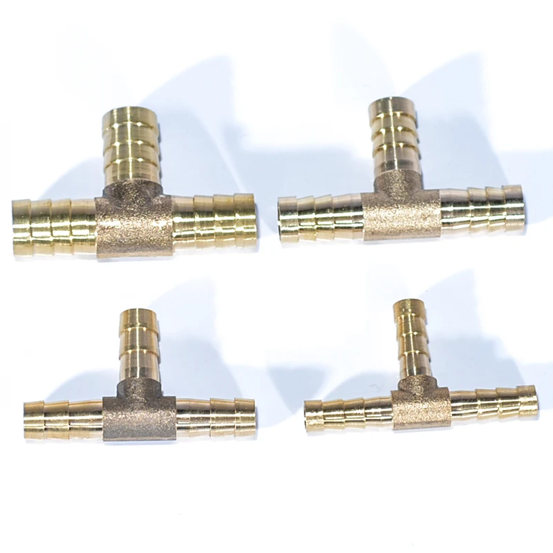 

6mm 8mm 10mm 12mm Solid Brass T Piece 3 Way Fuel Hose Joiner Connector For Air Oil Gas Fuel Fuids
