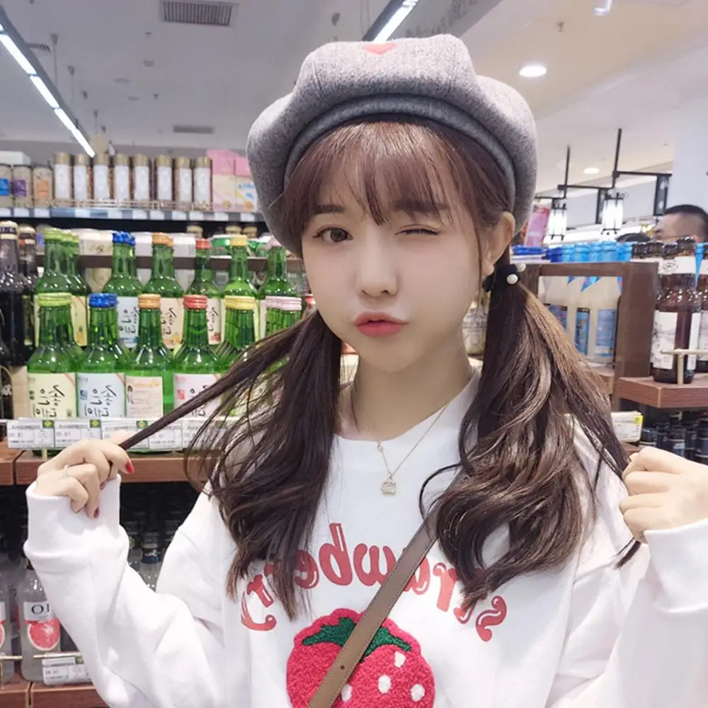 Шерстяной берет шапки женская зимняя французская шапка для девушек цветной