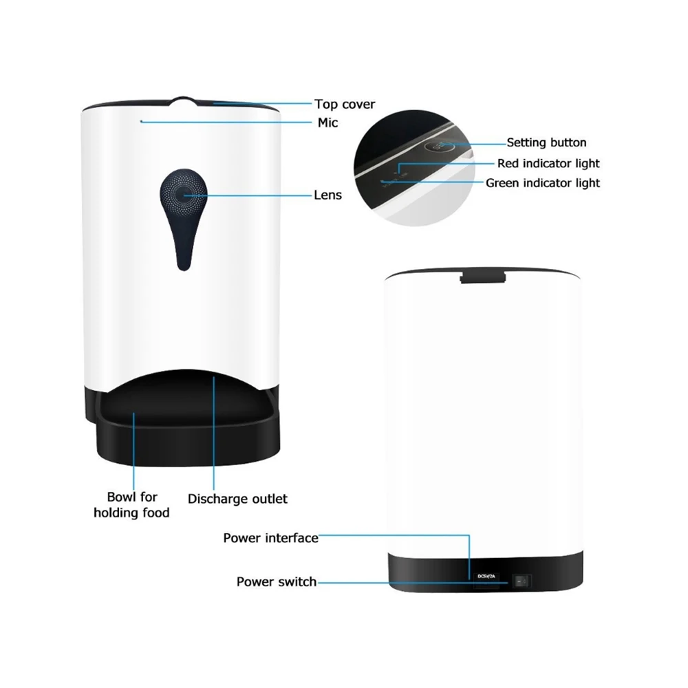 Высокое качество 4.5L кормушка для домашних животных, Wifi Пульт дистанционного управления, модная Умная автоматическая кормушка для домашних животных, для собак, кошек, перезаряжаемая с видеомонитором