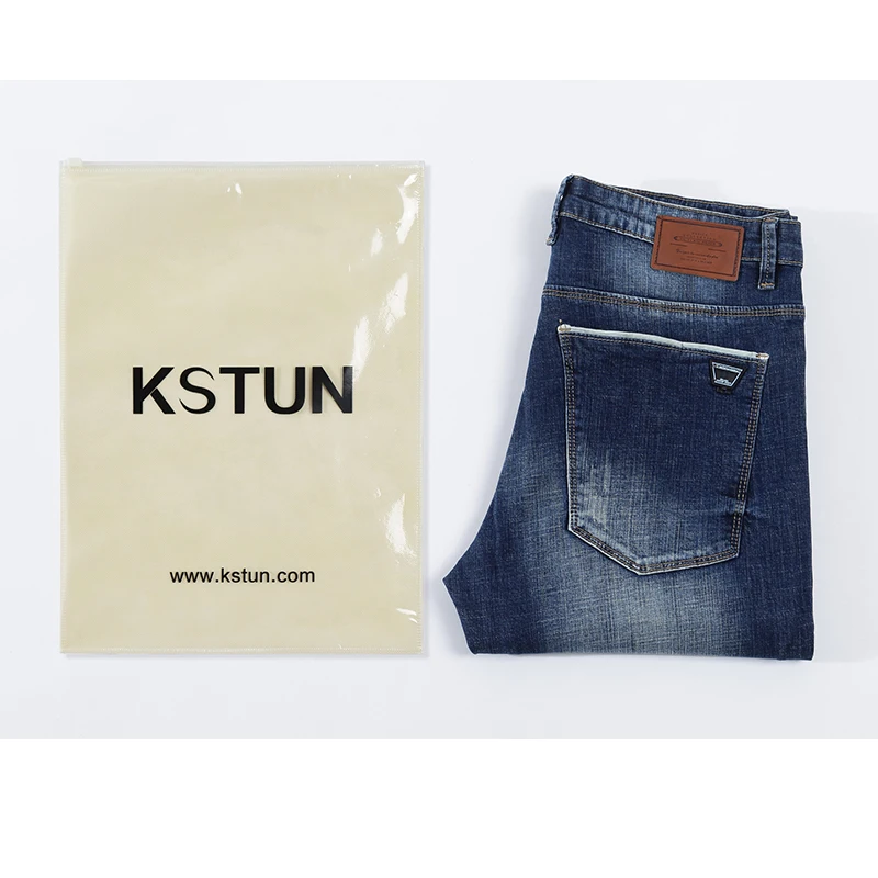 Джинсы KSTUN мужские прямые из хлопка облегающие брюки денима стрейч деловой стиль