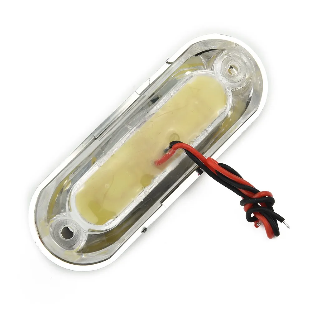 

W/ Chrome Bezel Side Marker Lights 10 Set 4 LEDs White 4 W 6000K Trailer Car
