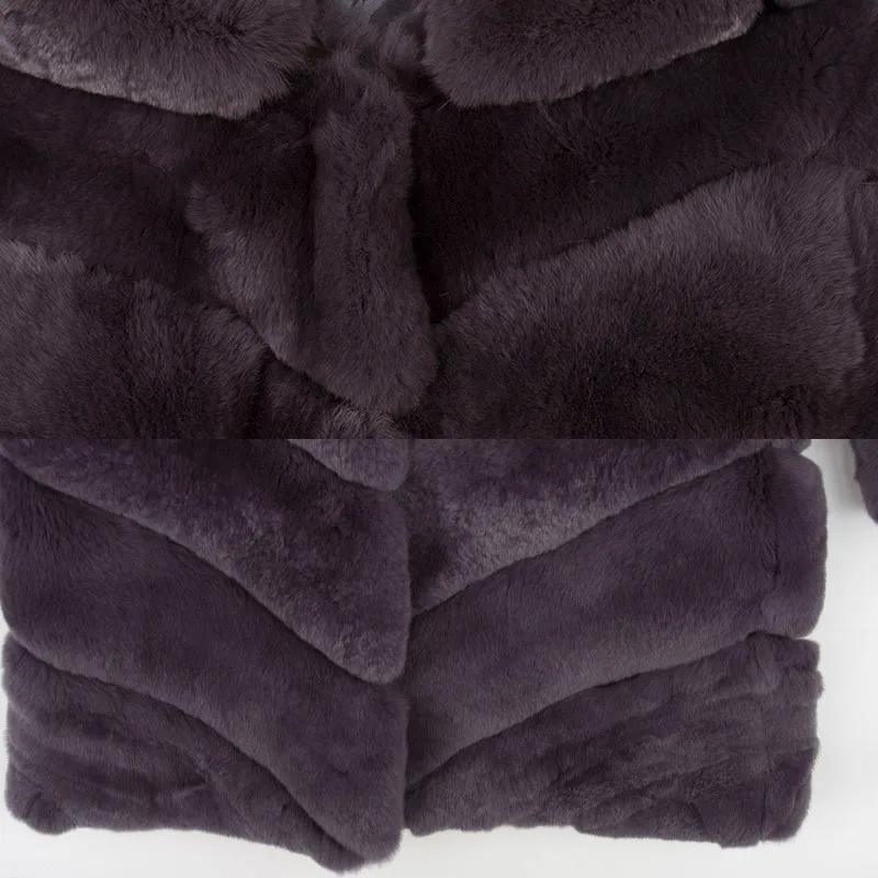 Women's Coats Real Fur Coat Women Rabbit Winter jacket Jacket with Hood Story FS17154 | Женская одежда