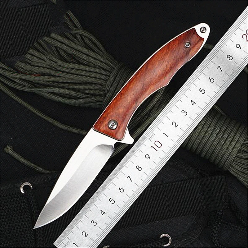 

Folding knife KESIWO KH29 G10/Wood handle D2 Blade Flipper Utility outdoor camping knife EDC pocket survival hunting knife
