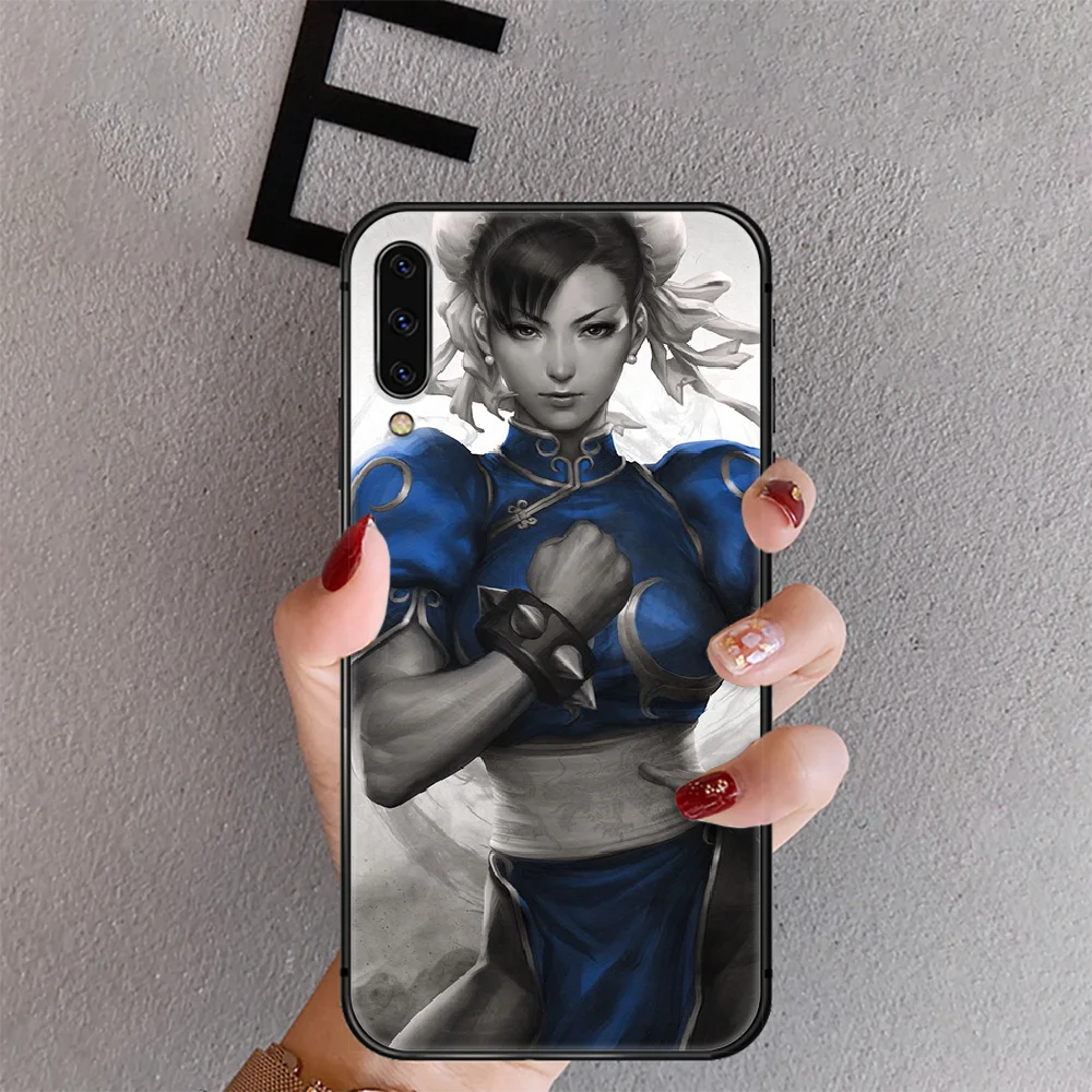 

chun Game Fighting Girl Phone Case Cover For Samsung Galaxy A 10 20 40 50 51 70 71 20E 21S 30 30SS Black Luxury Waterproof Black