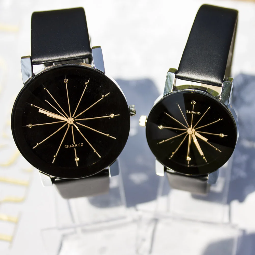 

Men/Women's Simple Casual Style PU Leather Watchband Round Dial Couples Watch Wrist Watch SWD889