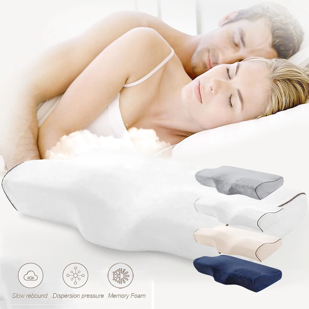 Подушка из пены с памятью защита шеи медленный отскок латекса в форме бабочки