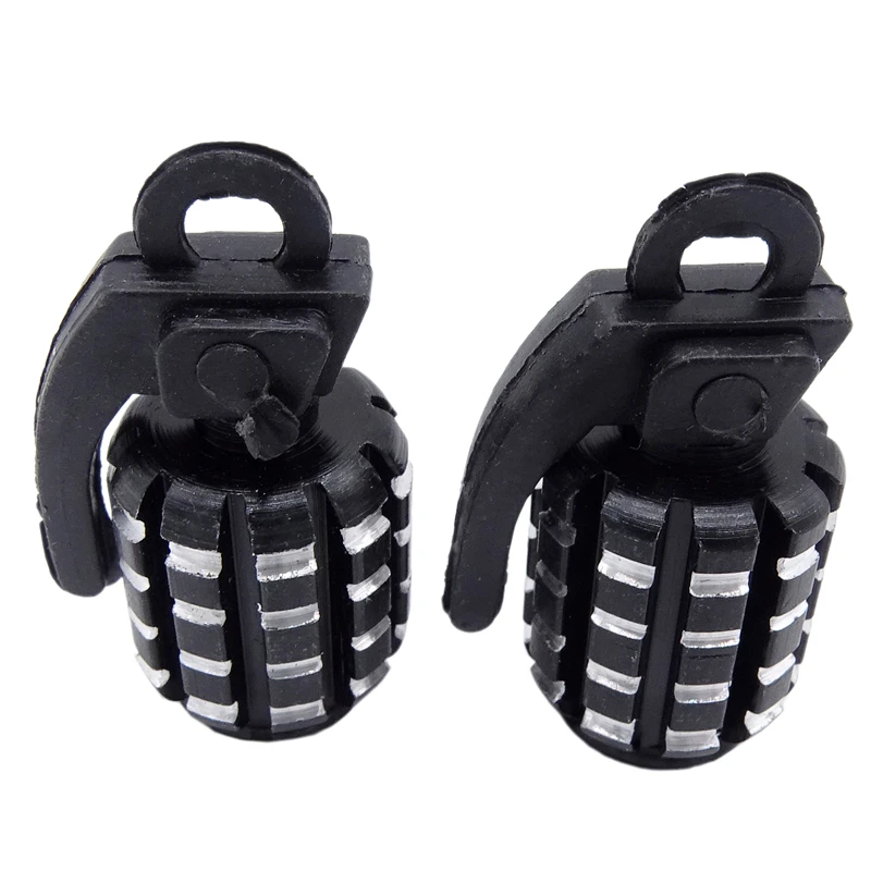 2 Pcs Black 2 шт. Grenad Стайлинг Универсальный алюминиевый сплав автомобиль Грузовик Мотоцикл аксессуары граната колеса шины клапан стволовых колпачков велосипед - Цвет: 2 Pcs Black