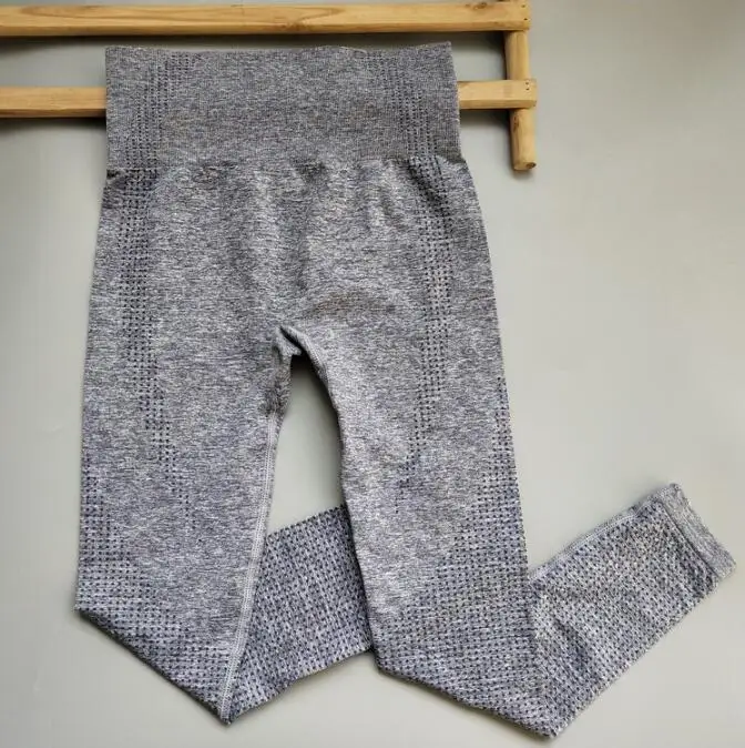 Gray leggins B 3 стиля, женские сетчатые Бесшовные Леггинсы для йоги, уплотненные обтягивающие штаны с высокой талией, спортивные штаны для бега, фитнеса, тренировки, штаны - Цвет: Gray leggins B