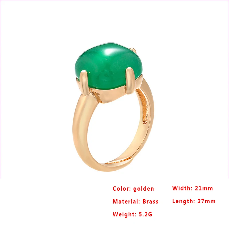 2022 New Hot Selling Gem Ring Bead Buckle Brass Golden Ring Setting Zircon Pendant Adjustable Opening DIY Jewelry Accessories