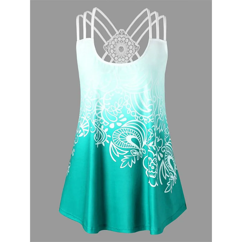 Женское платье в европейском и американском стиле Рубашка без рукавов с принтом