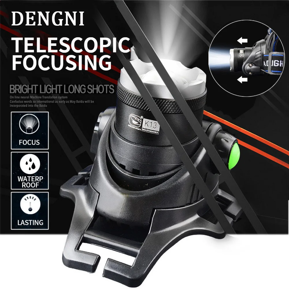 

Sensor headlamp LED outdoor T6 telescopic zoom long-range charging focusing strong light head-mounted flashlight hunting fishing