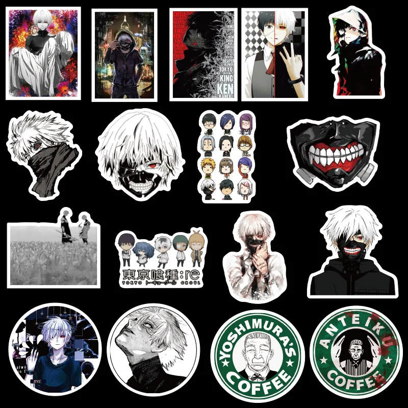 

50Pcs/Lot Japan Anime Tokyo Ghoul For Luggage Laptop Skateboard Car Bicycle Backpack Decal Pegatinas Toy Stickers LD