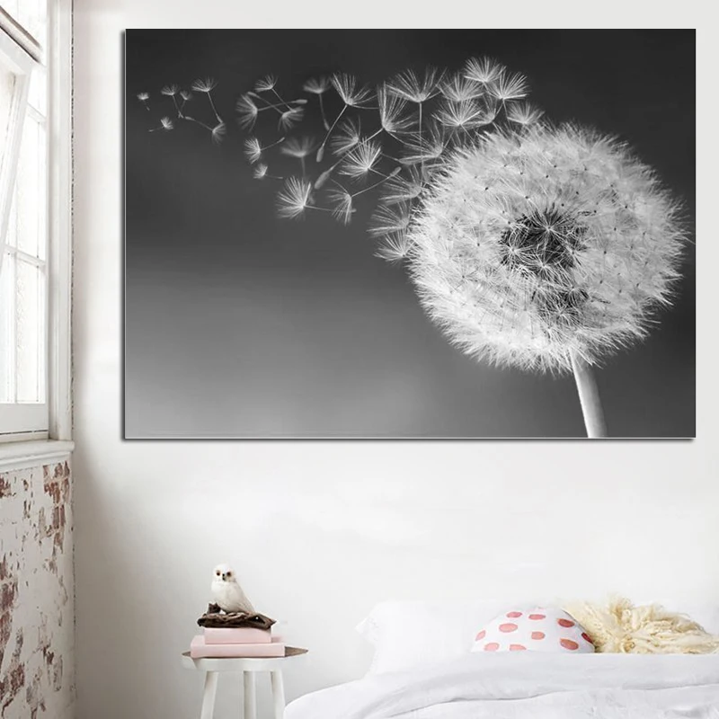 Diamond Painting Full Round &quotDandelion&quot 3D Embroidery Cross Stitch Rhinestone 5D DIY Mosaic Decor Black White Art | Дом и сад