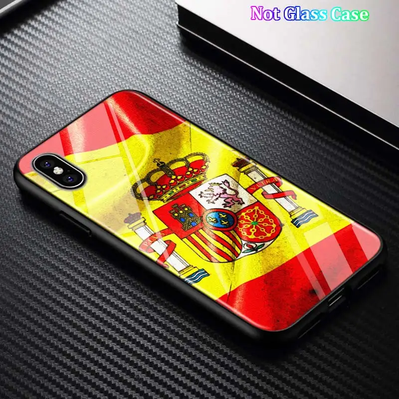 Черный чехол для iPhone 11 11Pro Max испанские национальные флаги для iPhone X XR XS Max 8 7 6 6S Plus 5S глянцевый чехол для телефона