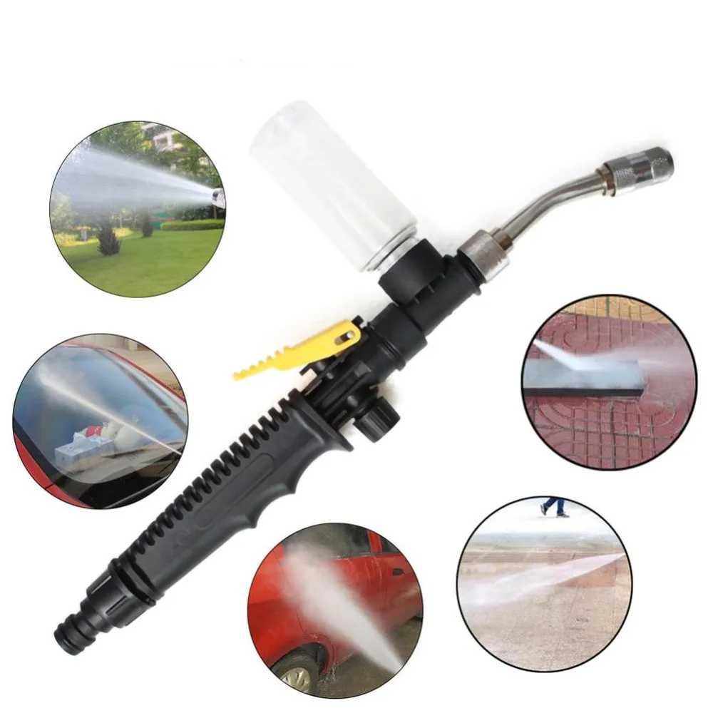 

53cm High Pressure Water Gun Copper Adjustable Fog Sprinkler High Pressure Water Spray Gun With Foam Bottle Watering Sprinkler