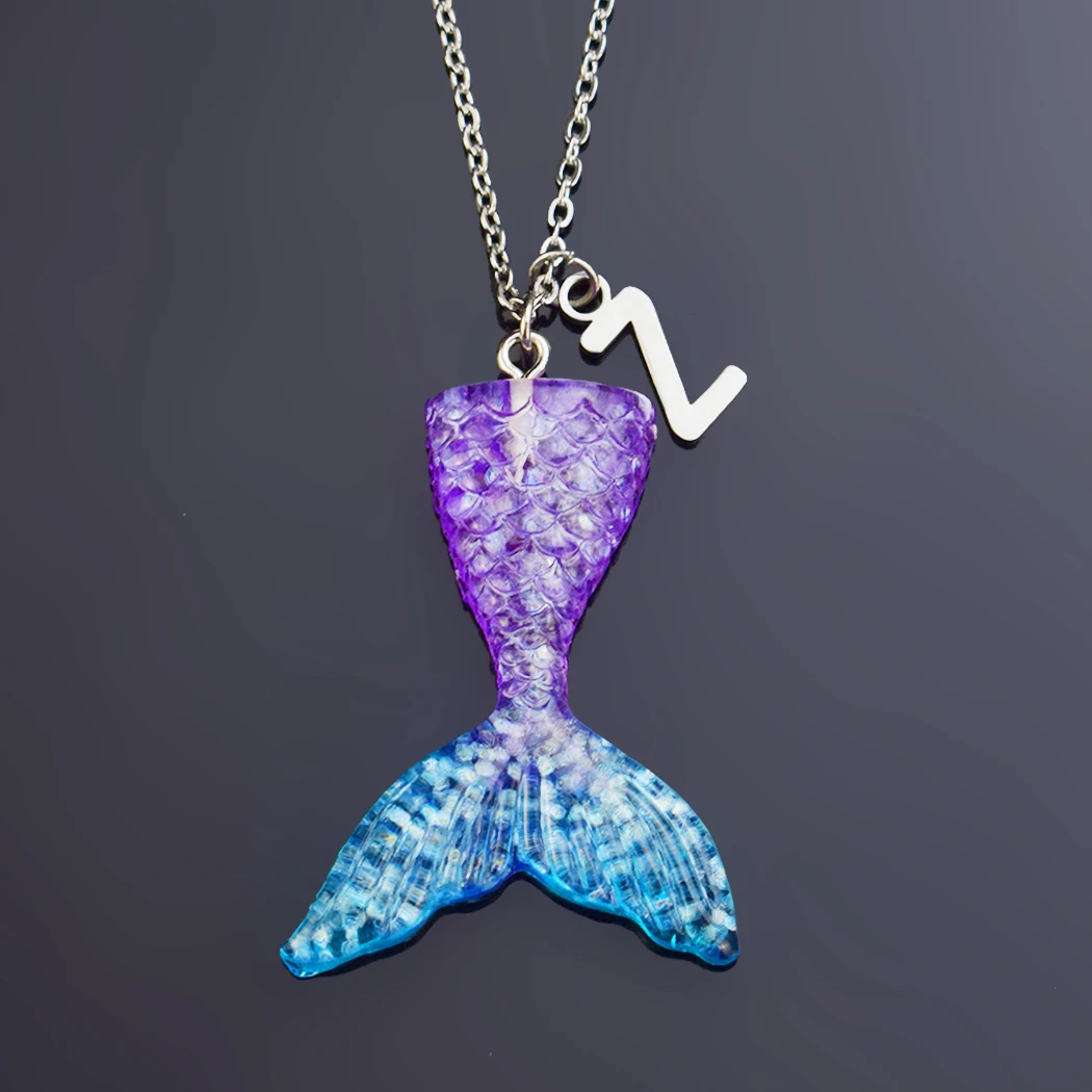 Модная подвеска в виде русалки ожерелье мистическое цветное рыбий хвост