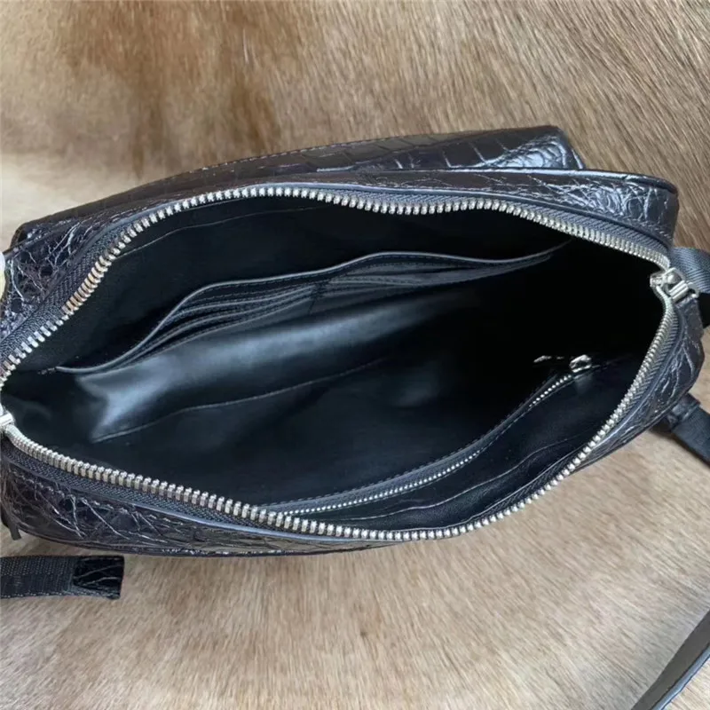 

Authentic True Crocodile Belly Skin Men's Casual Messenger Bag Flap Purse Genuine Alligator Leather Male Crossbody Shoulder Bag