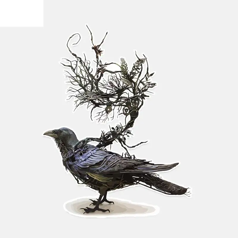 

RuleMyLife 12.8*16.6CM Coolest Crow Decor PVC Personalized Car Sticker High Quality Colored 11A0102