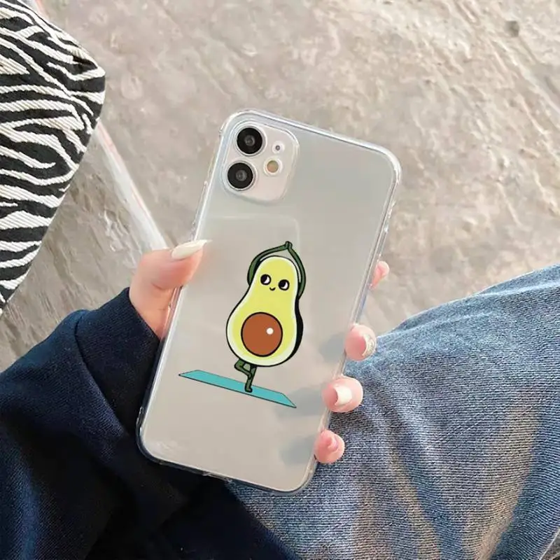

Green Avocado Phone Case Transparent Clear for iPhone 11 12 mini pro XS MAX 7 8 6 6S Plus X 5S SE 2020 XR