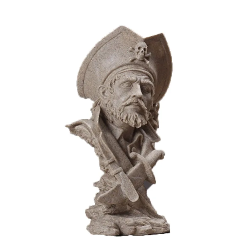 Европейская фигурка пиратского капитана скульптура украшение для комнаты