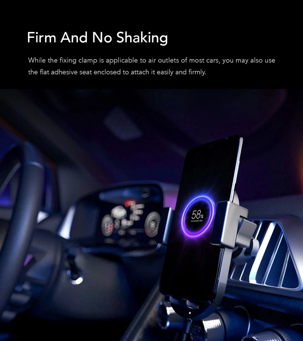 Xiaomi ZMI WCJ10 20W Qi Беспроводное Автомобильное зарядное устройство с автомобильным зарядным устройством Быстрая зарядка держатель телефона для iPhone Xiaomi huawei samsung